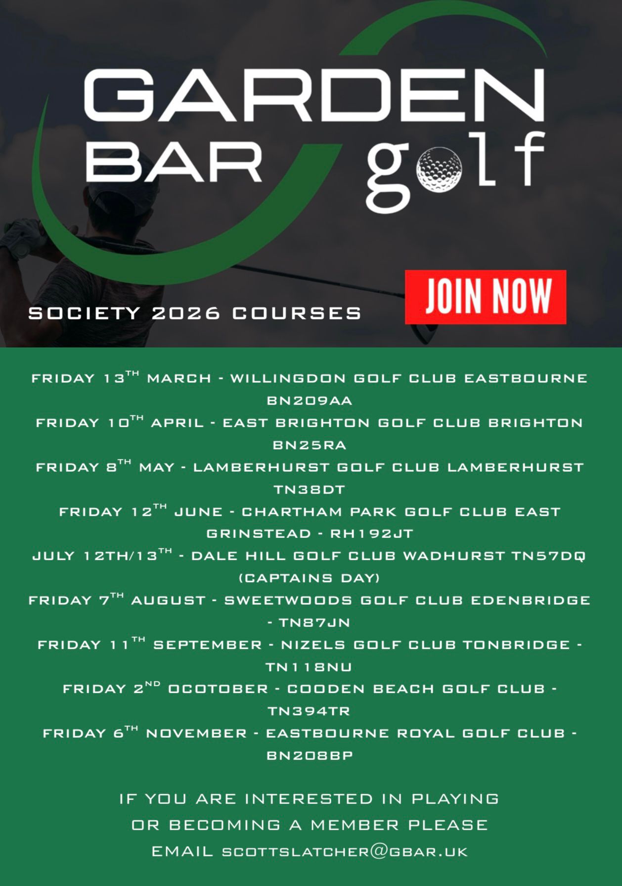 golf society garden bar eastbourne
